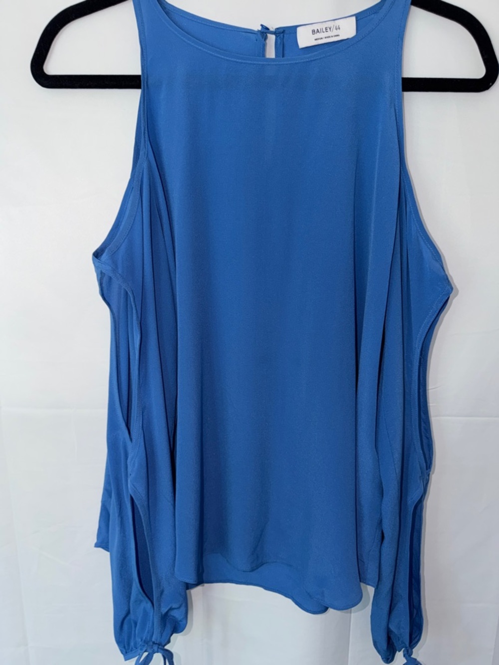 Bailey 44 Silk Cold-Shoulder Tie-Sleeve Women's Top